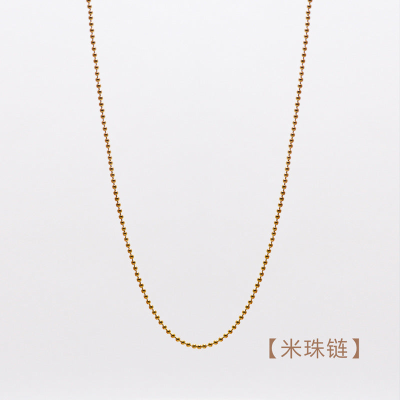 Wholesale colorful natural stone edge DIY titanium steel plated 18K gold accessories